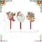 Glitzhome&#xAE; Wooden Glitter Santa, Bell &#x26; Reindeer Yard Stake Set